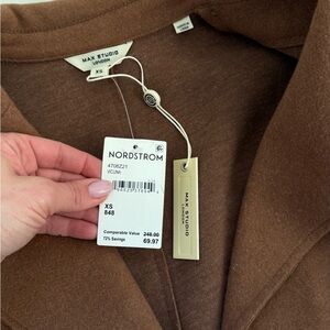 Max Studio Brown Blazer Classic Wool Blend